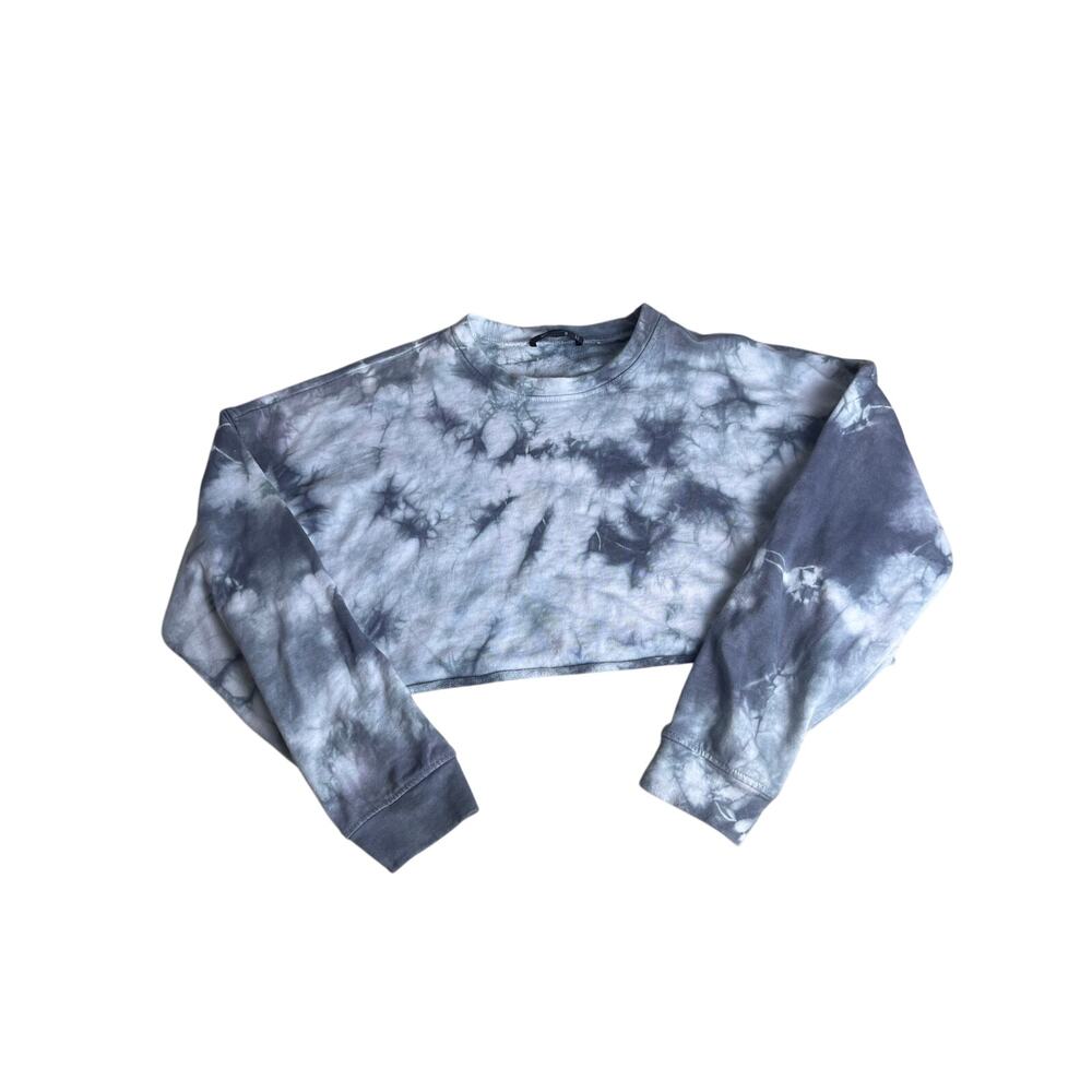 Missguided Tie-Dye Cropped Crewneck Sweatshirt Women's Size 8